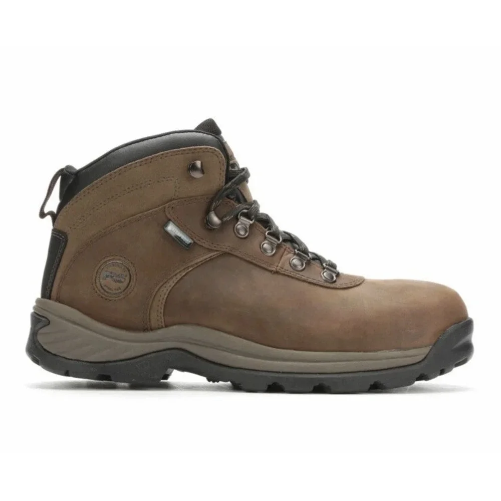 Men's Timberland PRO Flume Mid Waterproof Steel Toe Work Boots Brown A1Q8V 9.5 M